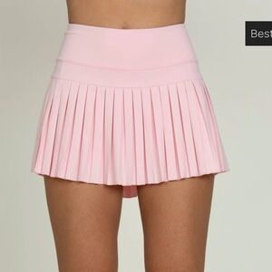 Gold Hinge Pink Pleated Mini Skirt(Size Small)